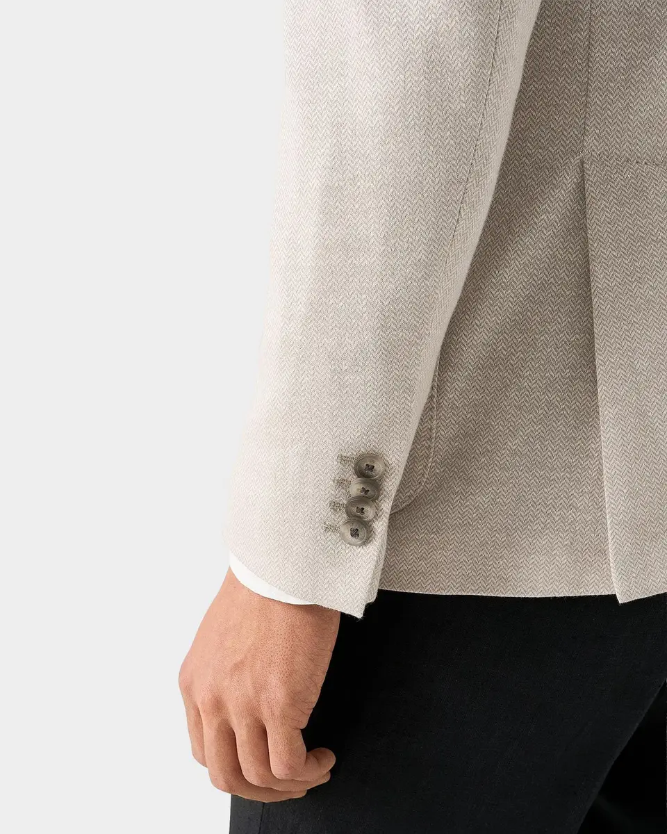 Eton Herringbone Linen Jersey Soft Jacket | Thumbnail 7