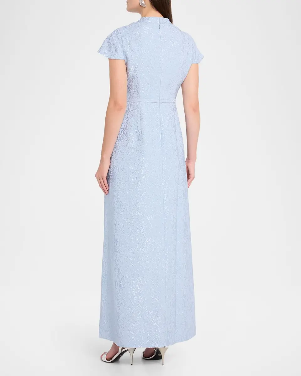 SACHIN & BABI Charlotte Beaded Metallic Jacquard Gown | Thumbnail 3 SACHIN & BABI Charlotte Beaded Metallic Jacquard Gown | Thumbnail 3