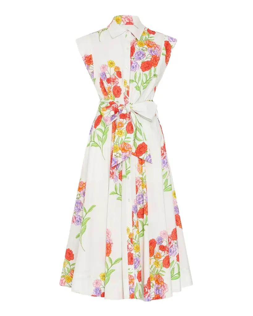Milly Jules Paris Bouquet Cotton Poplin Midi Dress | Image 1 Milly Jules Paris Bouquet Cotton Poplin Midi Dress | Image 1