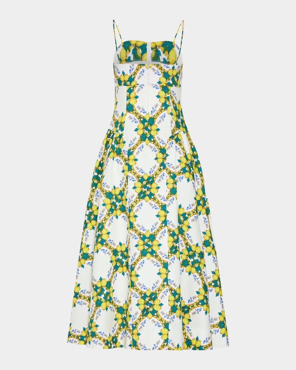 Milly Livna Geometric Lemon-Print Midi Dress | Thumbnail 3 Milly Livna Geometric Lemon-Print Midi Dress | Thumbnail 3