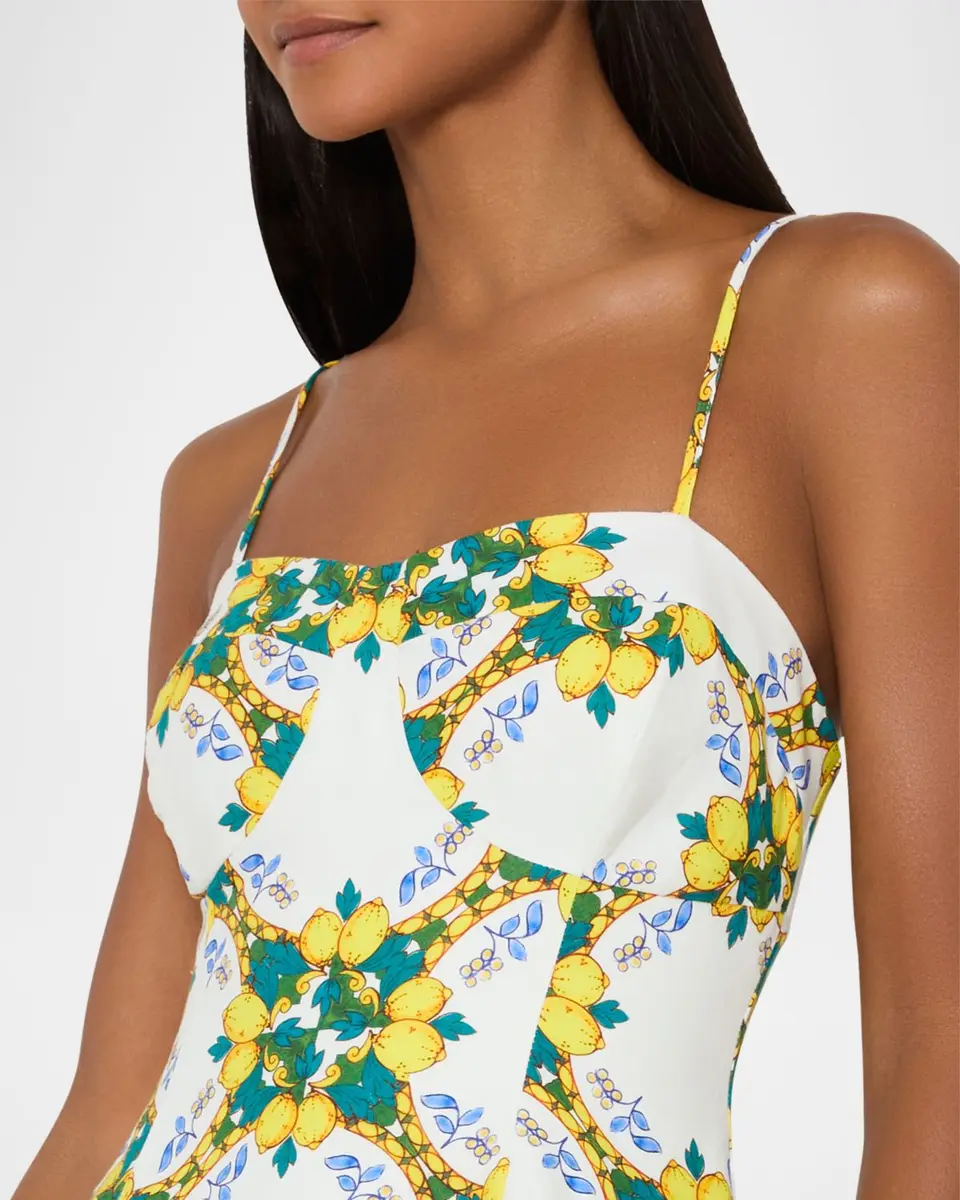 Milly Livna Geometric Lemon-Print Midi Dress | Thumbnail 5 Milly Livna Geometric Lemon-Print Midi Dress | Thumbnail 5