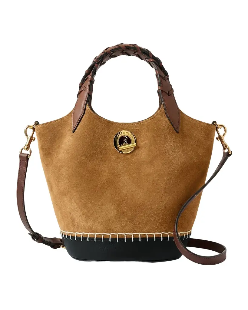 Veronica Beard Anchor Colorblock Suede & Leather Top-Handle Bag | Image 1 Veronica Beard Anchor Colorblock Suede & Leather Top-Handle Bag | Image 1