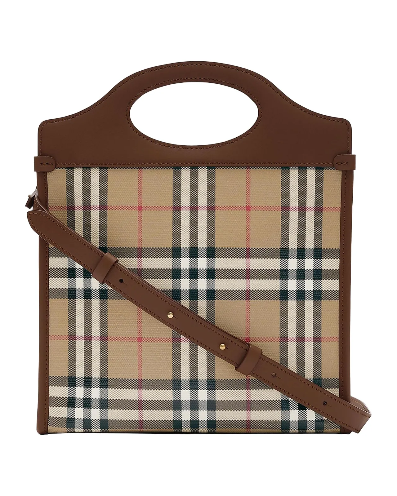 Mini Check Canvas & Leather Pocket Bag Mini Check Canvas & Leather Pocket Bag