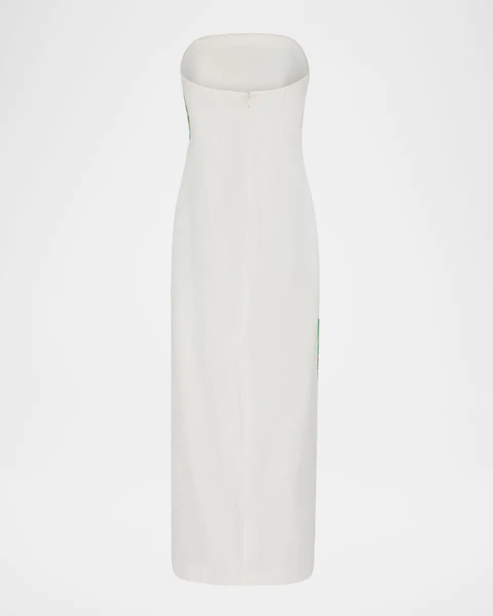 Milly Clara Strapless Embroidered Cotton Maxi Dress | Thumbnail 3 Milly Clara Strapless Embroidered Cotton Maxi Dress | Thumbnail 3