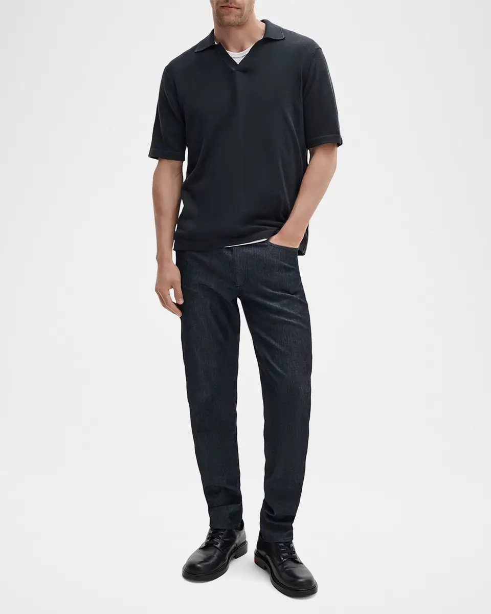 rag & bone Conrad Silk-Cotton Johnny Collar Polo Shirt | Thumbnail 2 rag & bone Conrad Silk-Cotton Johnny Collar Polo Shirt | Thumbnail 2
