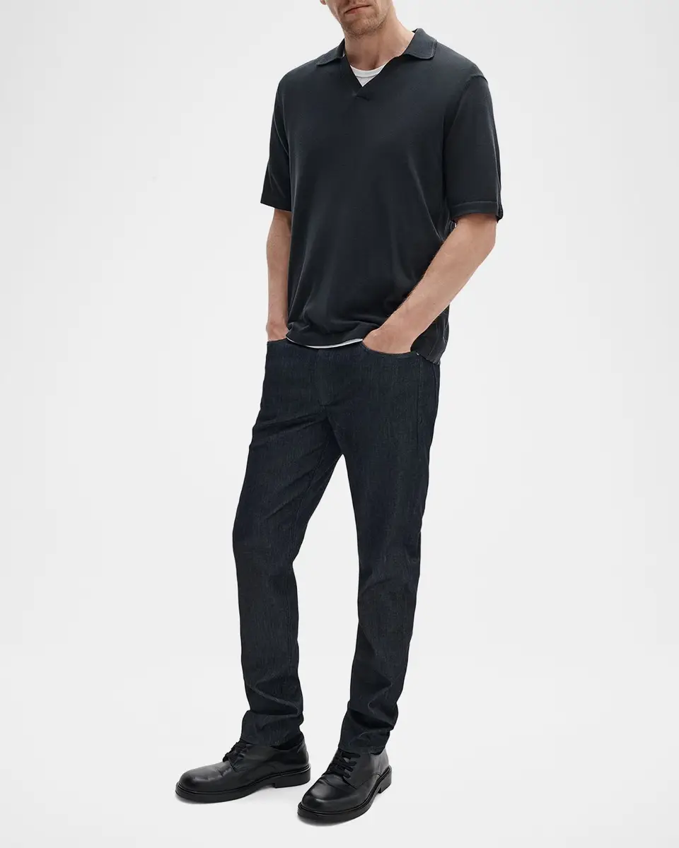 rag & bone Conrad Silk-Cotton Johnny Collar Polo Shirt | Thumbnail 6 rag & bone Conrad Silk-Cotton Johnny Collar Polo Shirt | Thumbnail 6