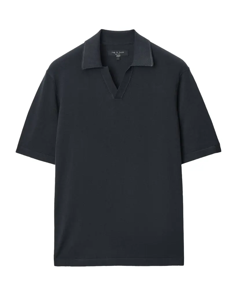 Conrad Silk-Cotton Johnny Collar Polo Shirt