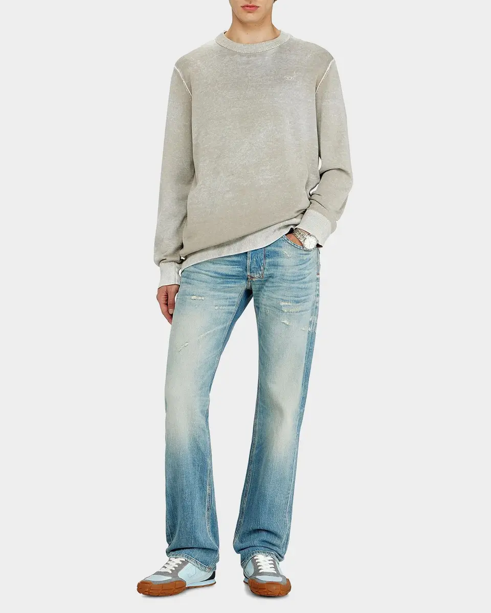 Diesel Men's Laurent Sun-Faded Cotton Crewneck Sweater | Thumbnail 2 Diesel Men's Laurent Sun-Faded Cotton Crewneck Sweater | Thumbnail 2