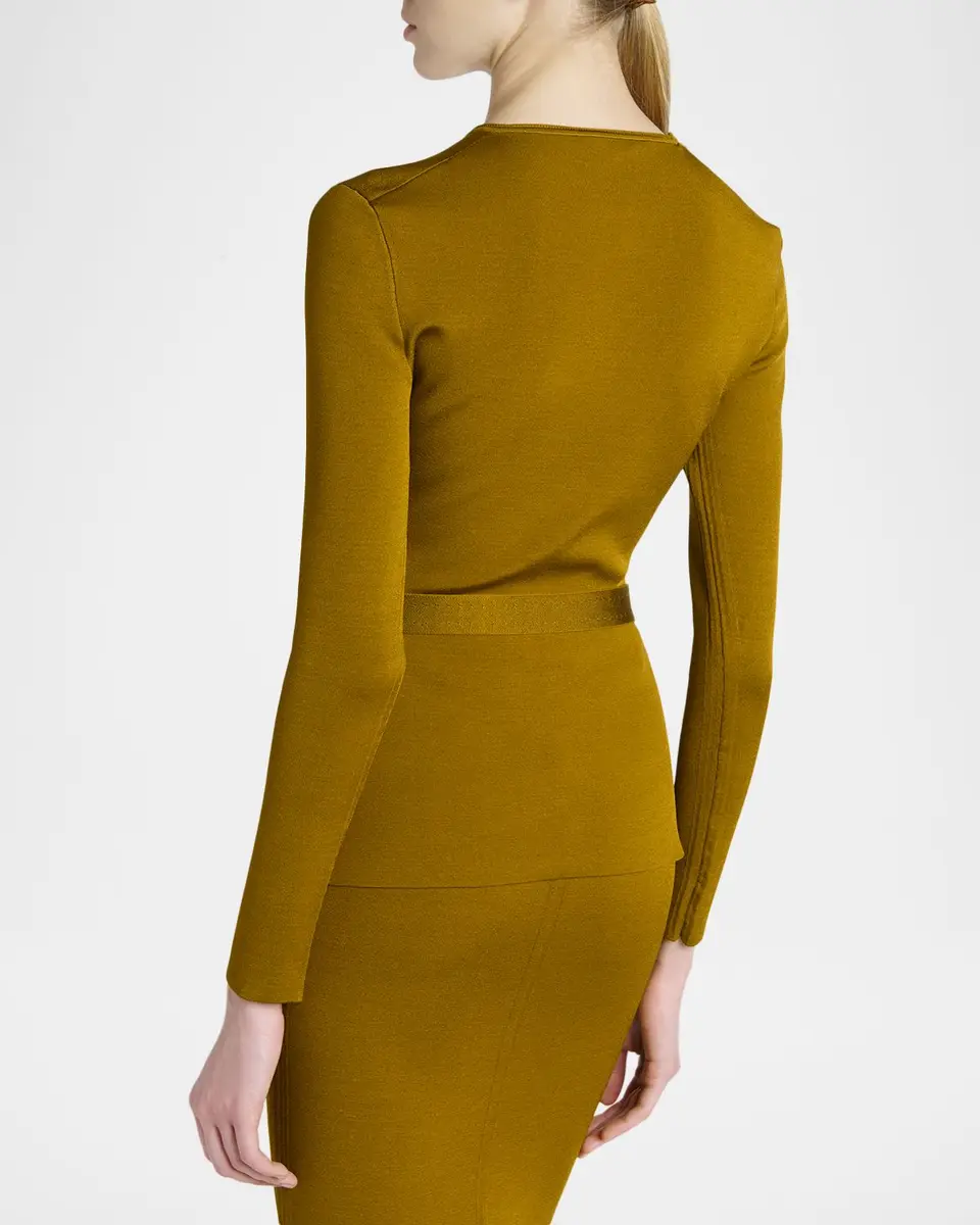 Tom Ford Olivinegr Long-Sleeve Belted Top | Thumbnail 3 Tom Ford Olivinegr Long-Sleeve Belted Top | Thumbnail 3