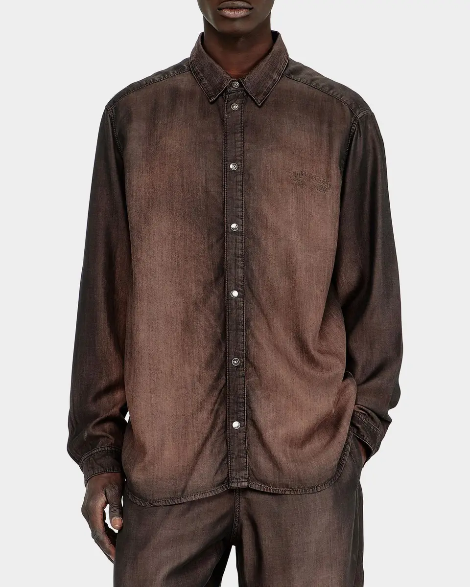 Diesel Men's Spread Collar Ombré Shirt | Thumbnail 3 Diesel Men's Spread Collar Ombré Shirt | Thumbnail 3