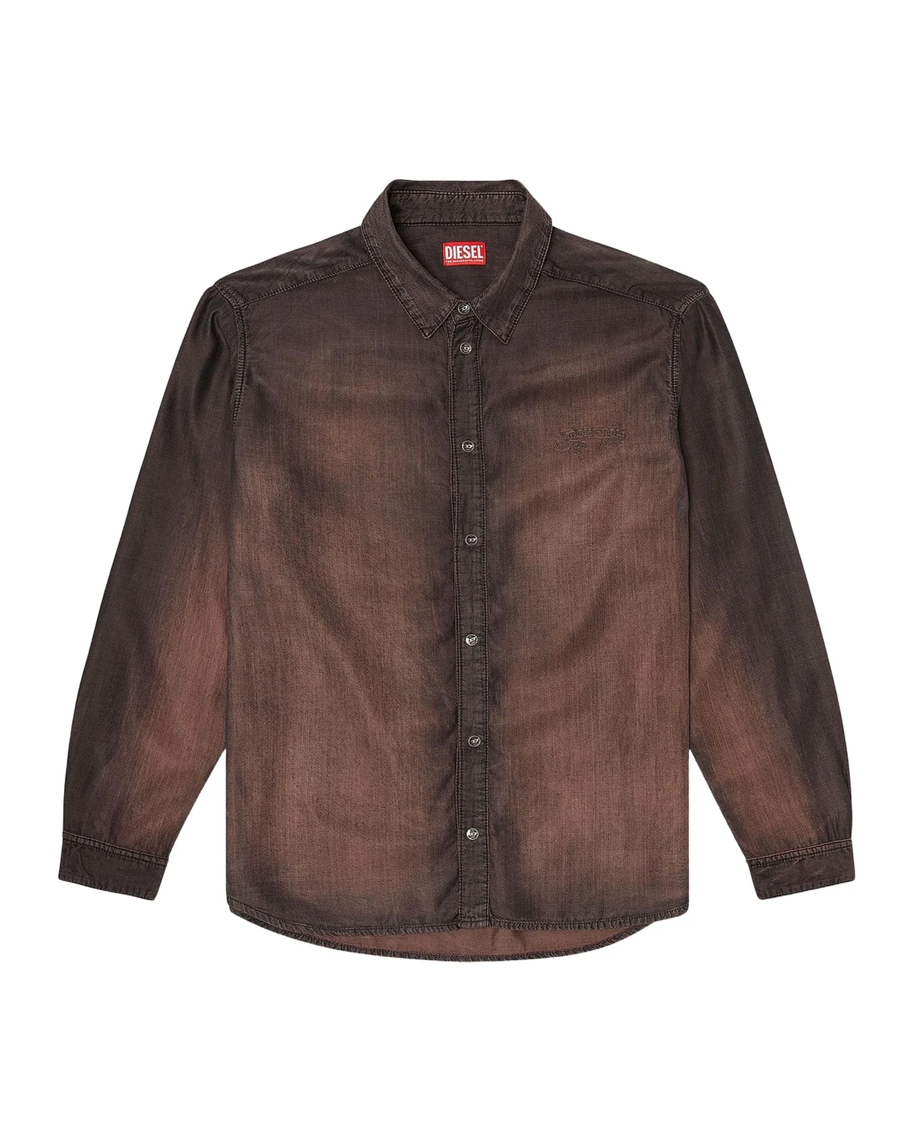 Diesel Men's Spread Collar Ombré Shirt