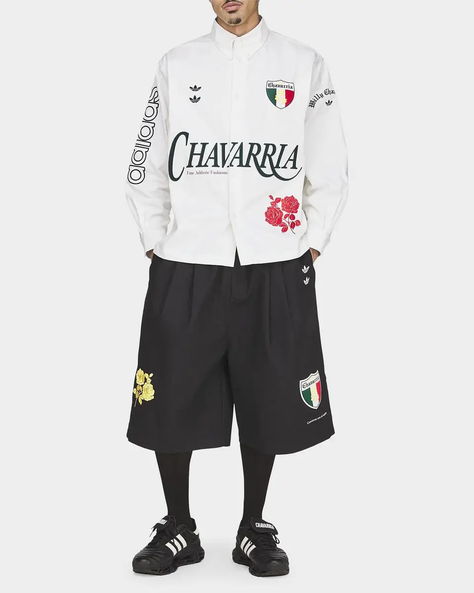 Adidas x Chavarria Men's Cotton Embroidered Button-Down Shirt | Thumbnail 2 Adidas x Chavarria Men's Cotton Embroidered Button-Down Shirt | Thumbnail 2