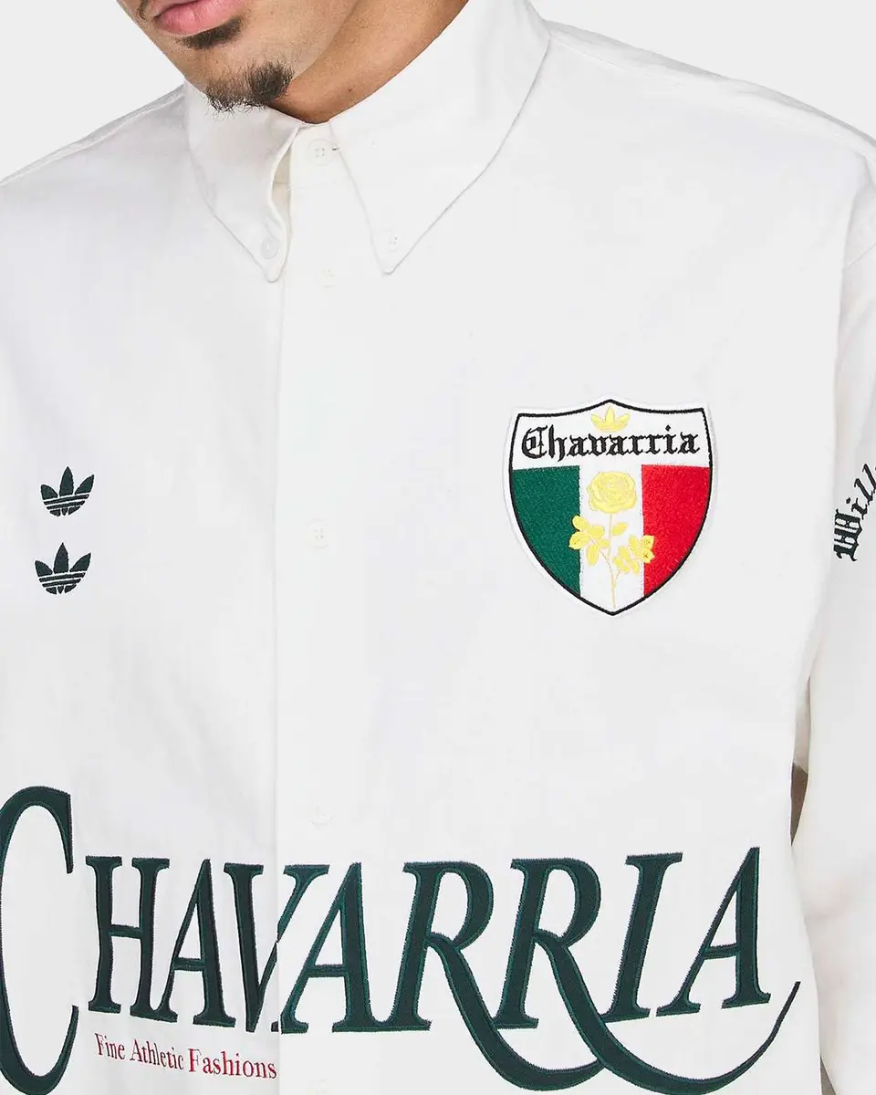Adidas x Chavarria Men's Cotton Embroidered Button-Down Shirt | Thumbnail 5 Adidas x Chavarria Men's Cotton Embroidered Button-Down Shirt | Thumbnail 5