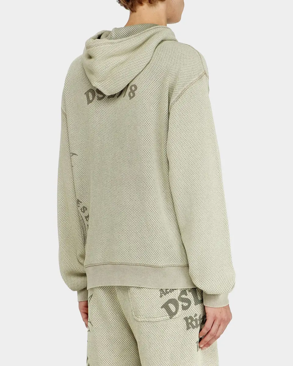 Diesel Men's Norm Eagle-Graphic Acid-Wash Mesh Hoodie | Thumbnail 3 Diesel Men's Norm Eagle-Graphic Acid-Wash Mesh Hoodie | Thumbnail 3