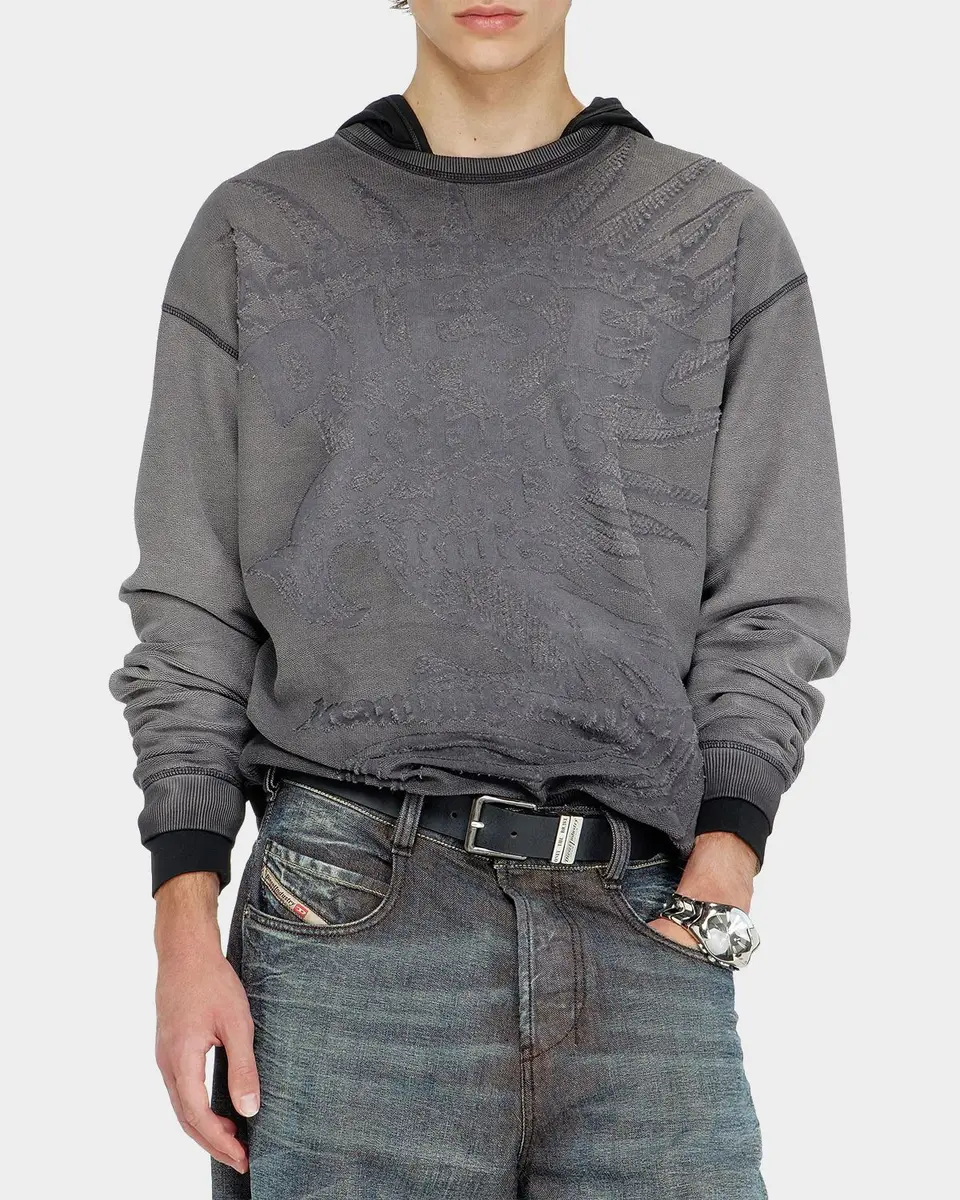 Diesel Men's Aron Cotton-Blend Fleece Sweatshirt | Thumbnail 5 Diesel Men's Aron Cotton-Blend Fleece Sweatshirt | Thumbnail 5