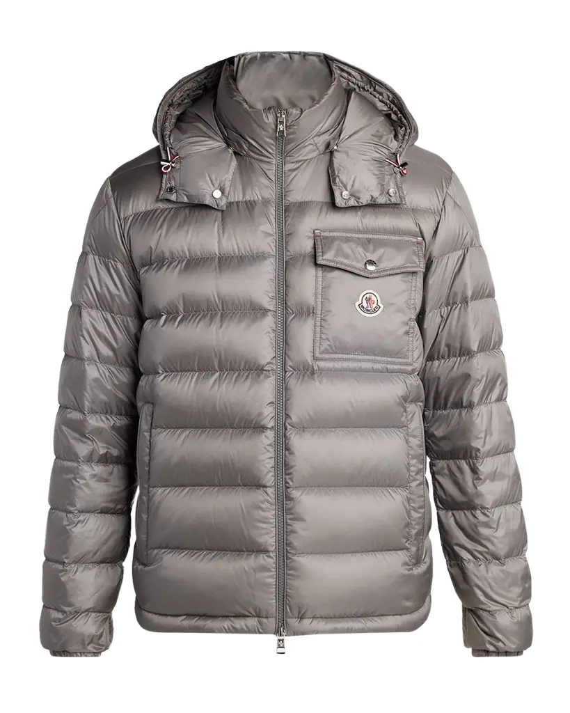 Moncler Men's Hood Logo Puffer Jacket | Image 1 Moncler Men's Hood Logo Puffer Jacket | Image 1