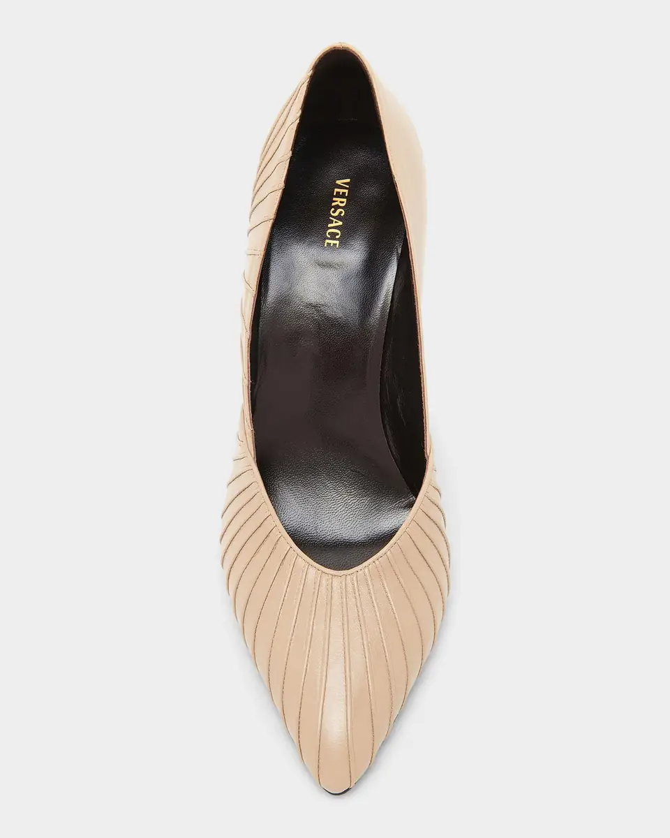 Versace 90mm Gianni Textured Leather Pumps | Thumbnail 3 Versace 90mm Gianni Textured Leather Pumps | Thumbnail 3