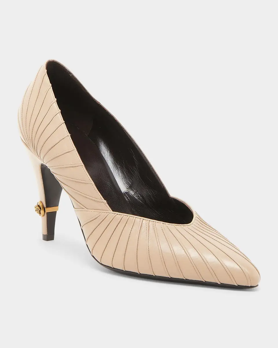 Versace 90mm Gianni Textured Leather Pumps | Thumbnail 4 Versace 90mm Gianni Textured Leather Pumps | Thumbnail 4