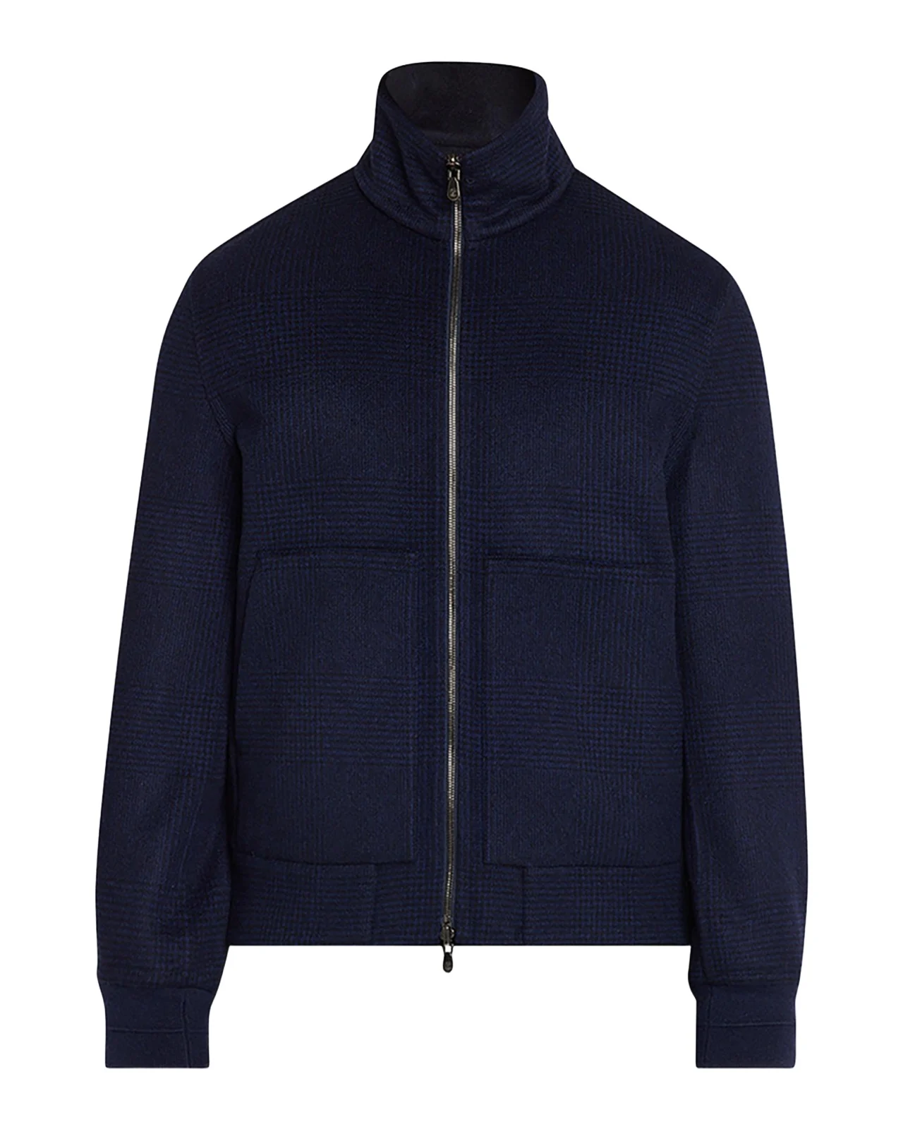 Men's Cashmere Textured Full-Zip Bomber Jacket
