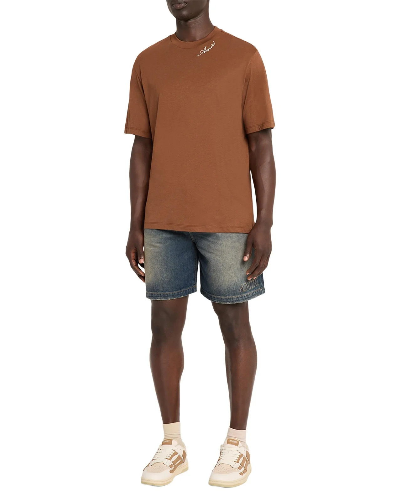 AMIRI Men's Cotton and Modal Logo-Crewneck T-Shirt