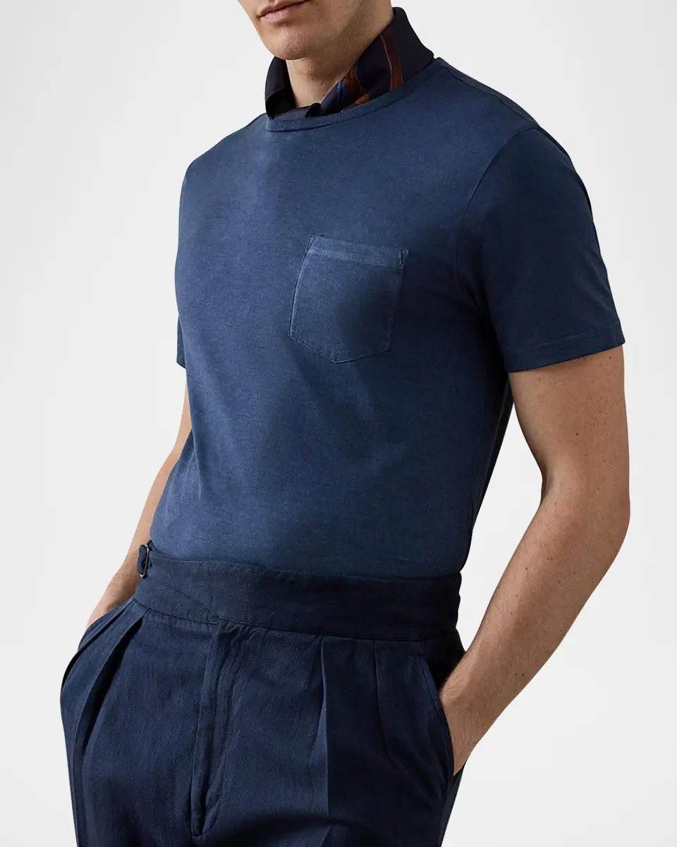 Ralph Lauren Purple Label Men's Garment-Dyed Jersey Pocket T-Shirt | Thumbnail 3