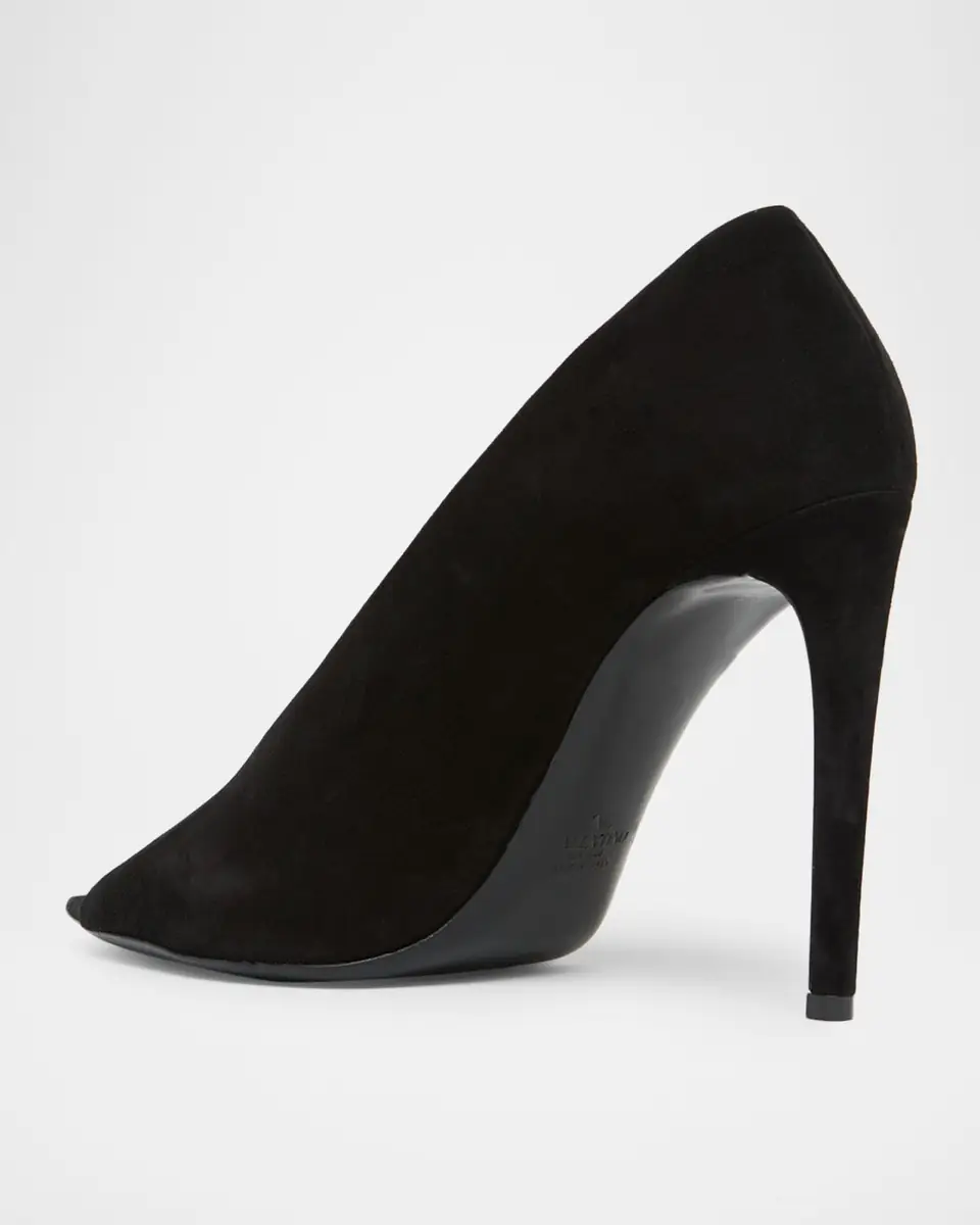 Valentino Garavani 105mm Open Toe Revele Suede Pumps | Thumbnail 3