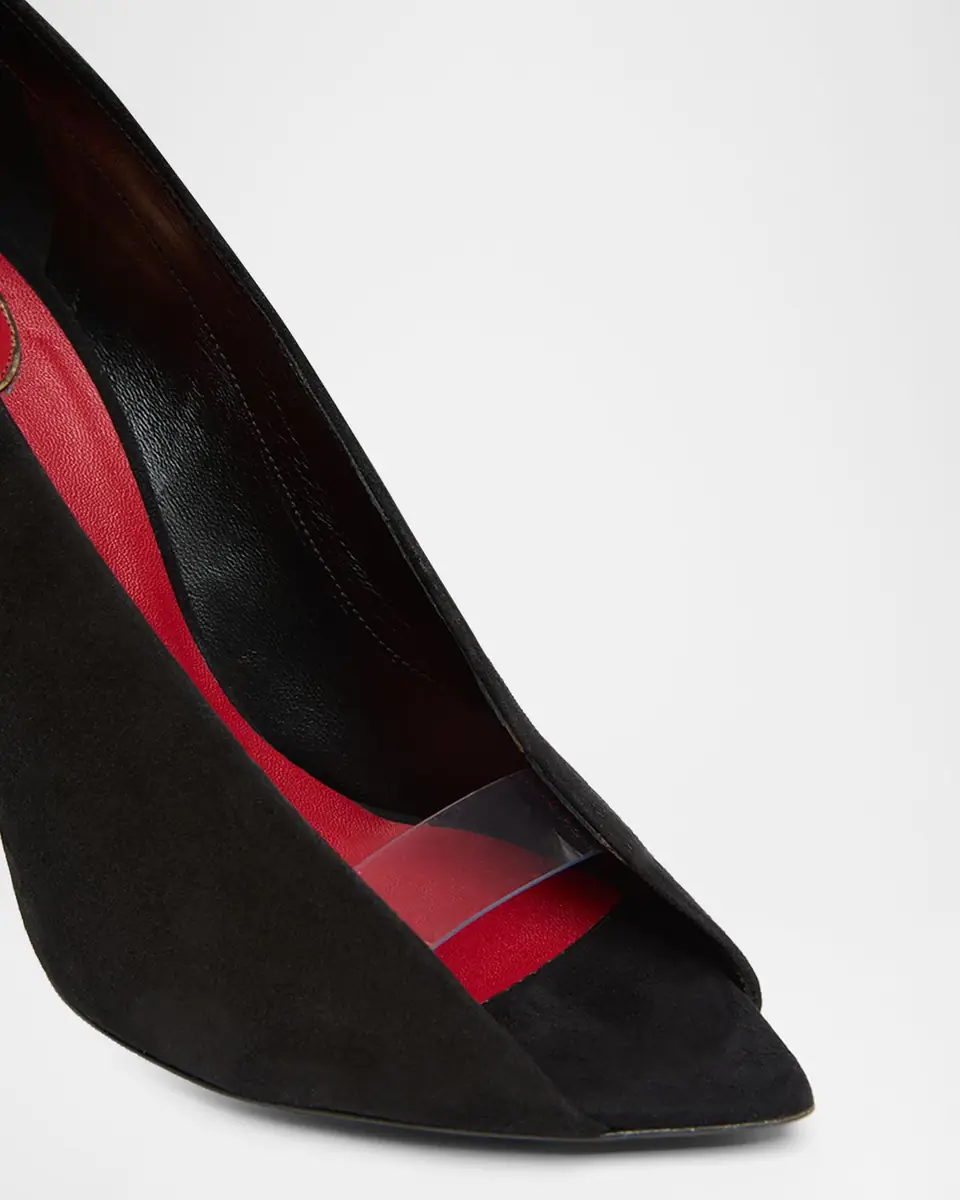 Valentino Garavani 105mm Open Toe Revele Suede Pumps | Thumbnail 4