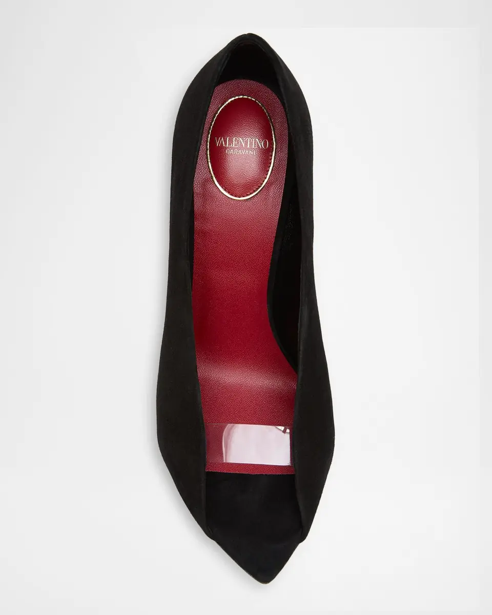 Valentino Garavani 105mm Open Toe Revele Suede Pumps | Thumbnail 5