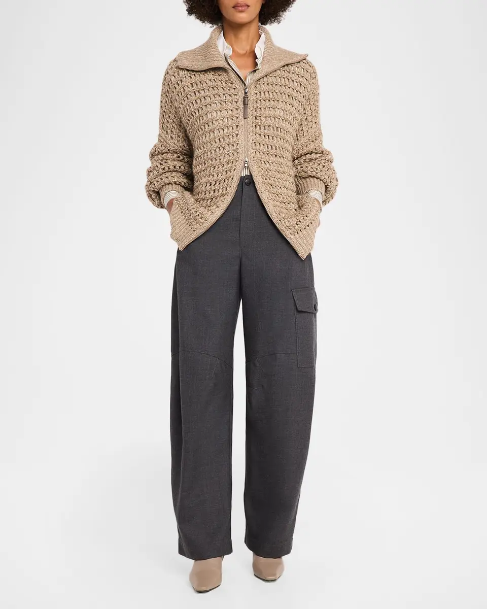 Brunello Cucinelli Mid-Rise Barrel-Leg Cargo Pants | Thumbnail 2