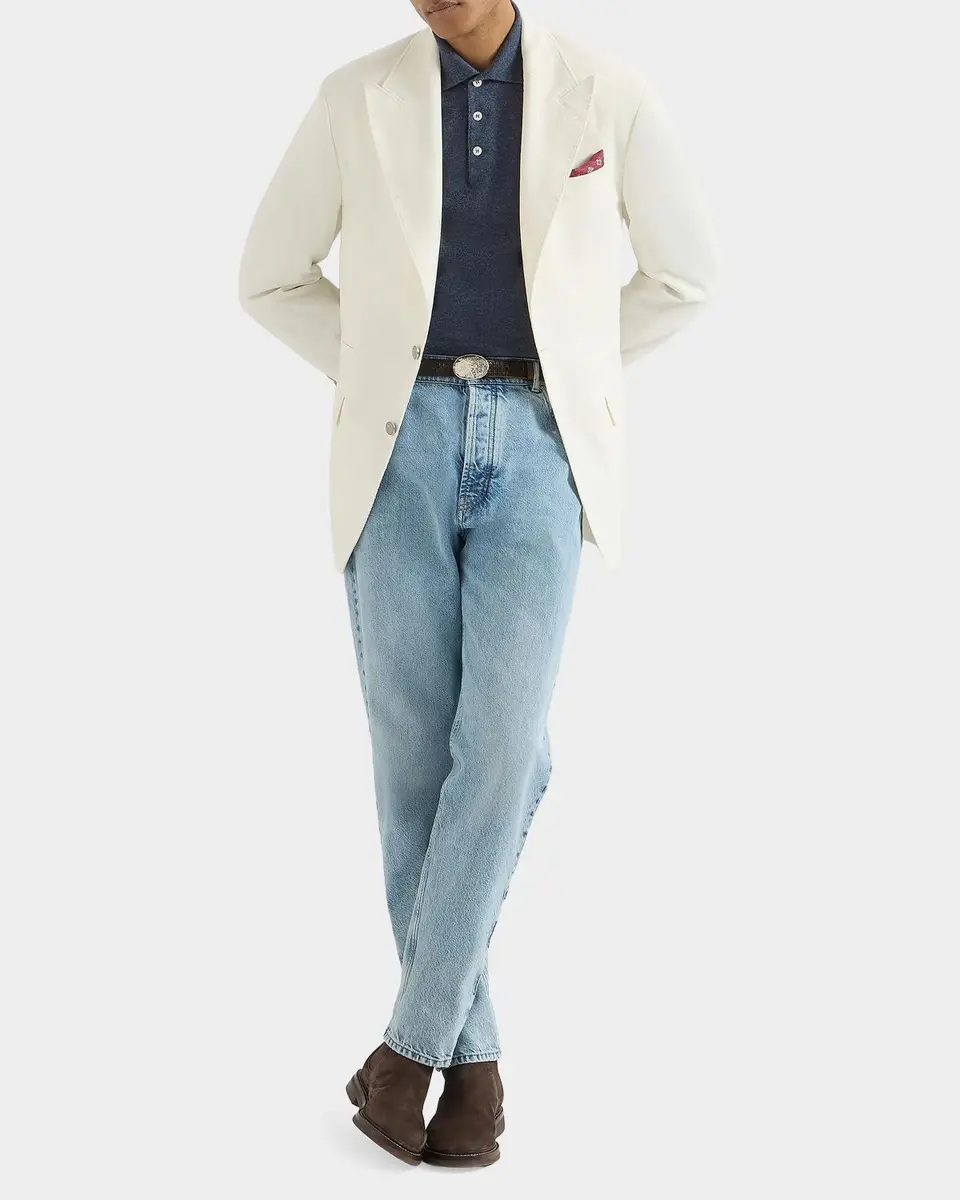 Brunello Cucinelli Men's Cashmere Knit Long-Sleeve Polo Shirt | Thumbnail 2 Brunello Cucinelli Men's Cashmere Knit Long-Sleeve Polo Shirt | Thumbnail 2