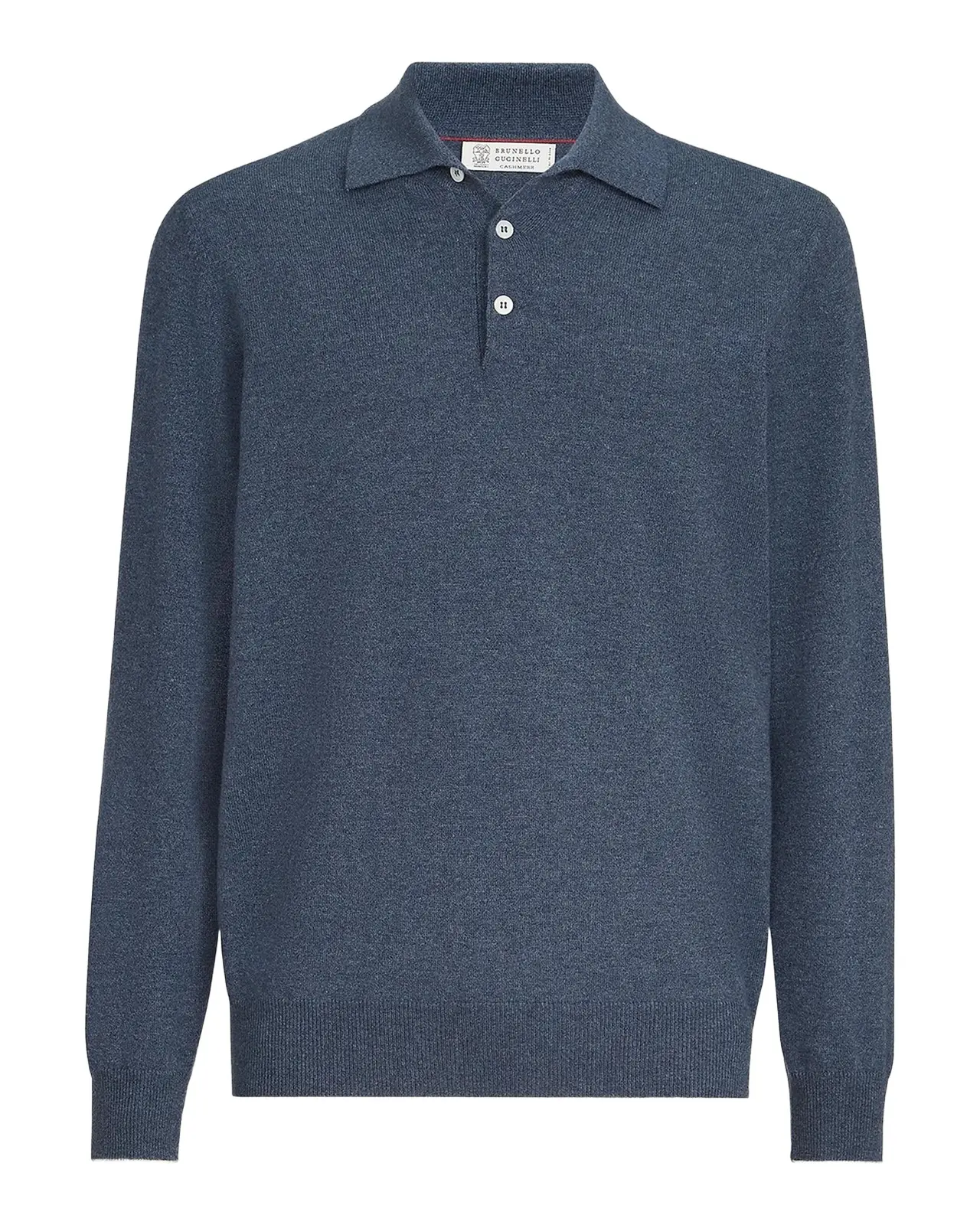 Men's Cashmere Knit Long-Sleeve Polo Shirt