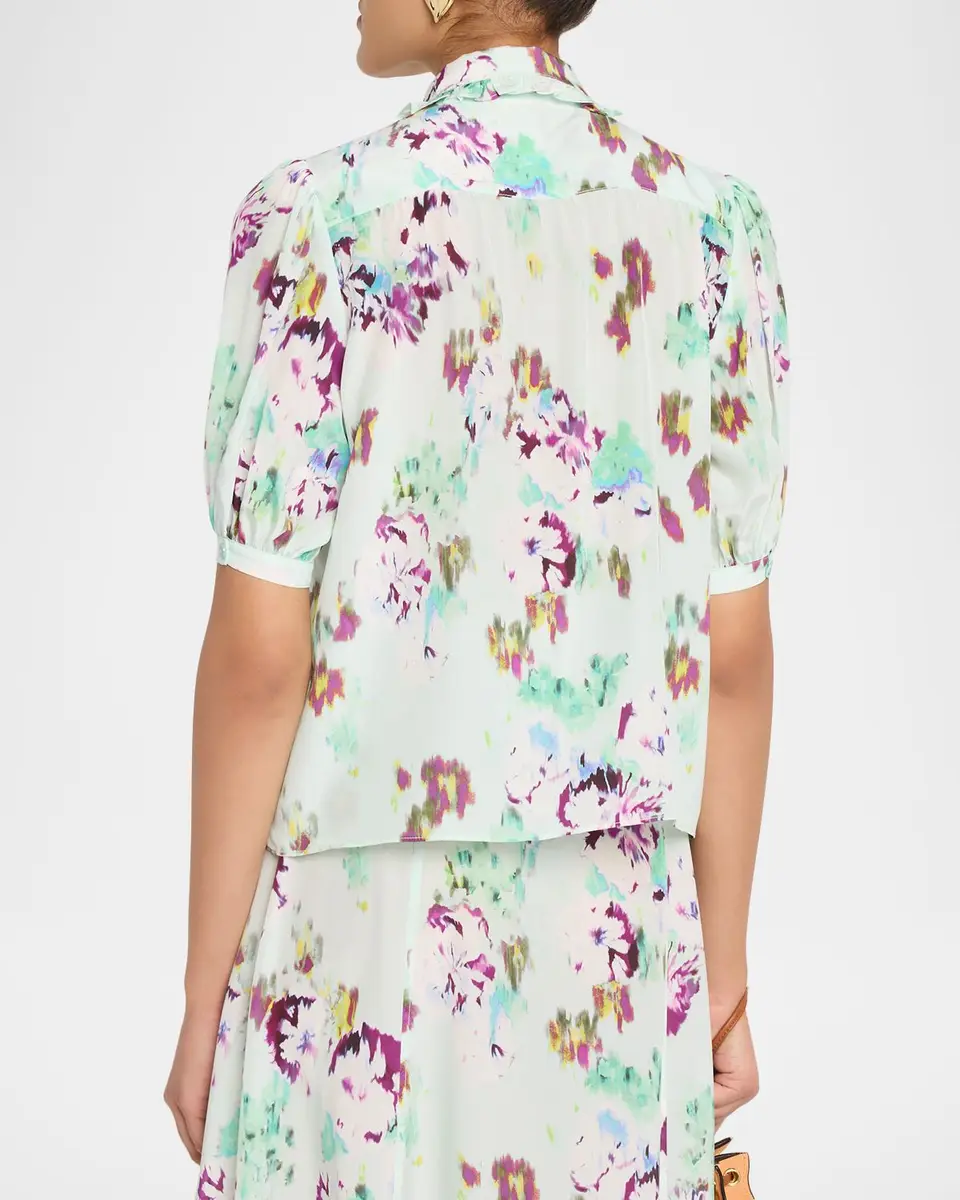 Ulla Johnson Camellia Short-Sleeve Silk Blouse | Thumbnail 3 Ulla Johnson Camellia Short-Sleeve Silk Blouse | Thumbnail 3