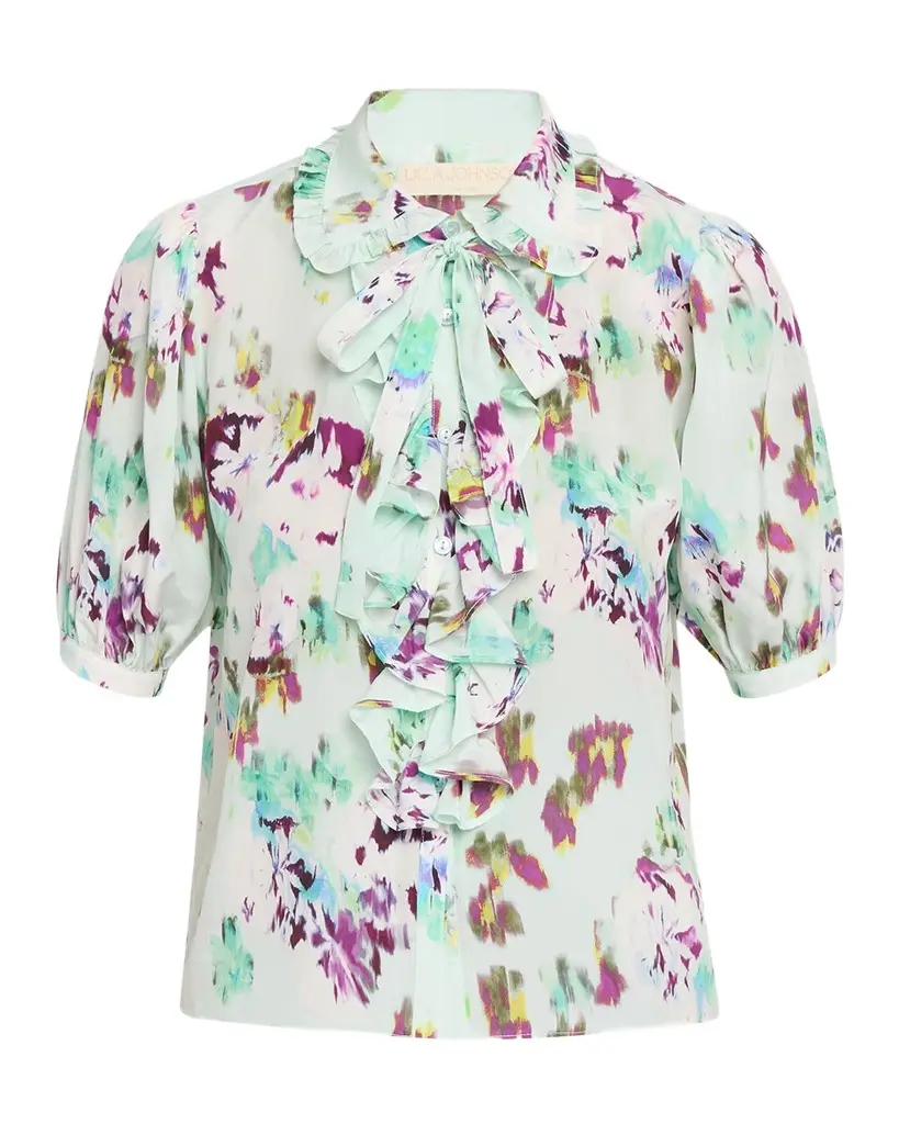 Ulla Johnson Camellia Short-Sleeve Silk Blouse | Image 1 Ulla Johnson Camellia Short-Sleeve Silk Blouse | Image 1