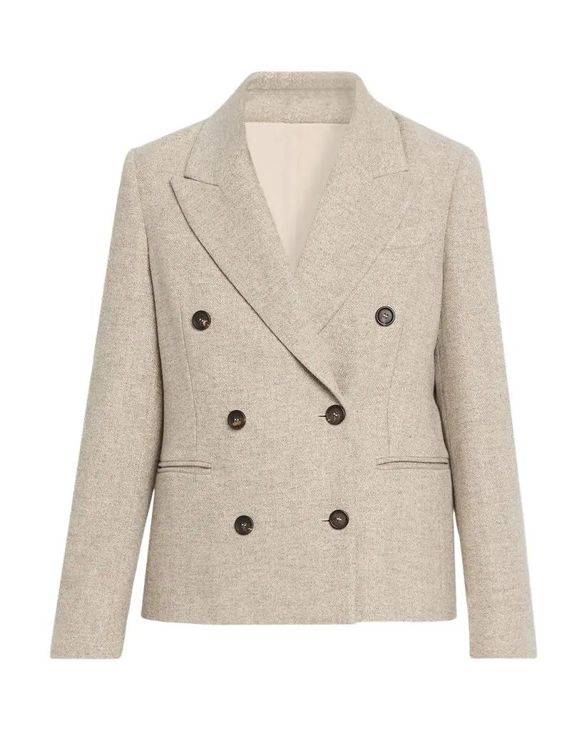 Brunello Cucinelli Sparkling Wool-Blend Double-Breasted Sport Coat | Image 1 Brunello Cucinelli Sparkling Wool-Blend Double-Breasted Sport Coat | Image 1
