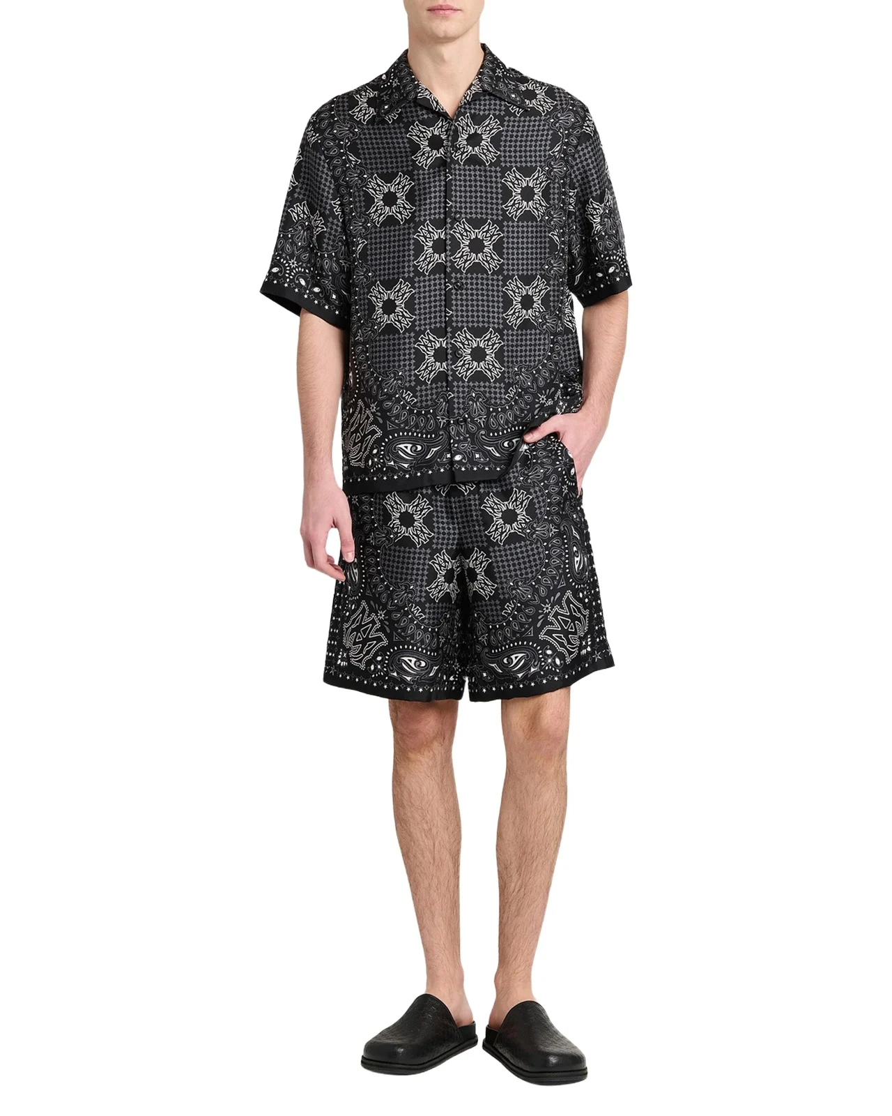 Printed Silk MA Bandana Drawstring Shorts Printed Silk MA Bandana Drawstring Shorts