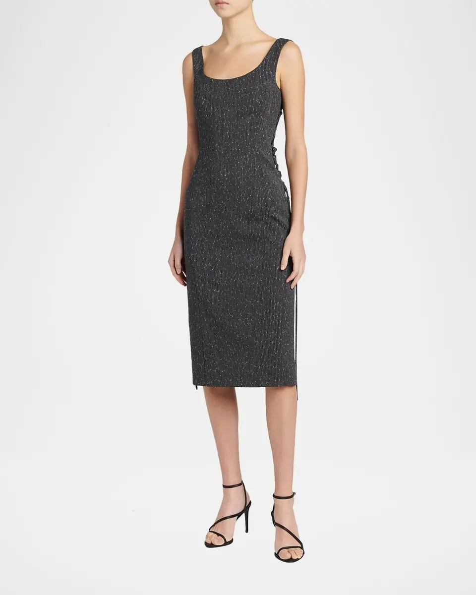 Alexander McQueen Sleeveless Laced Sheath Dress | Thumbnail 4 Alexander McQueen Sleeveless Laced Sheath Dress | Thumbnail 4