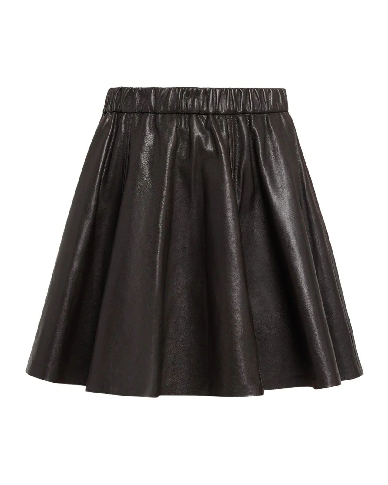 Leather Flared Mini Skirt
