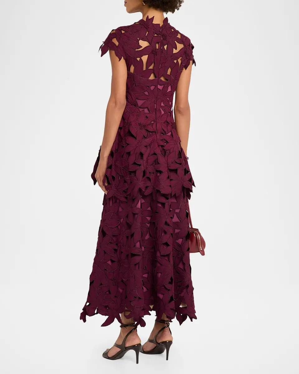 Simkhai Neve Layered Floral Cutwork Lace Midi Dress | Thumbnail 3 Simkhai Neve Layered Floral Cutwork Lace Midi Dress | Thumbnail 3