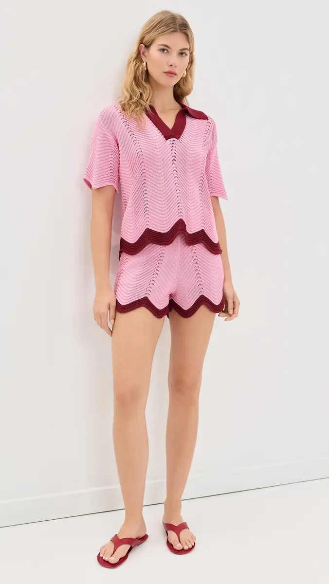 English Factory Scallop Polo Short Sleeve Knit | Thumbnail 5
