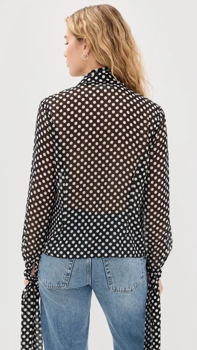 Frame The Polka Dot Nouvelle Blouse | Thumbnail 4 Frame The Polka Dot Nouvelle Blouse | Thumbnail 4