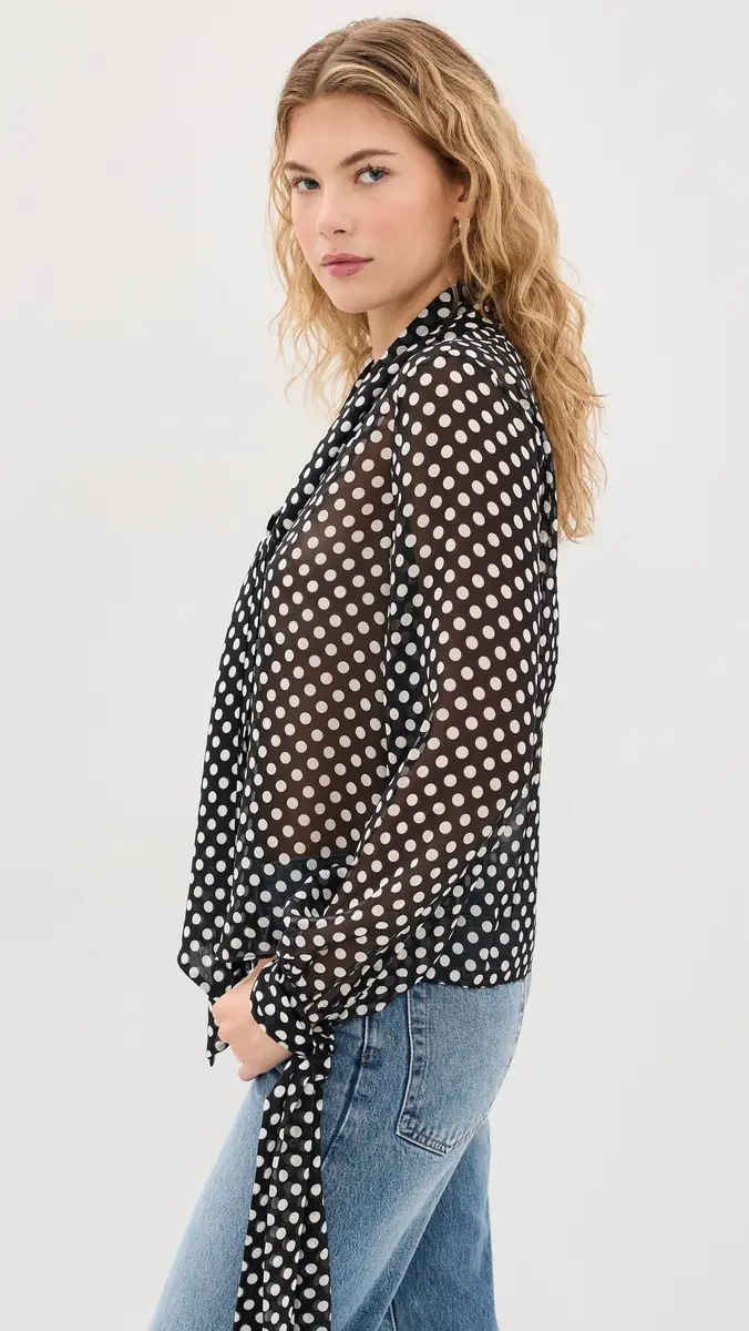 Frame The Polka Dot Nouvelle Blouse | Thumbnail 5 Frame The Polka Dot Nouvelle Blouse | Thumbnail 5