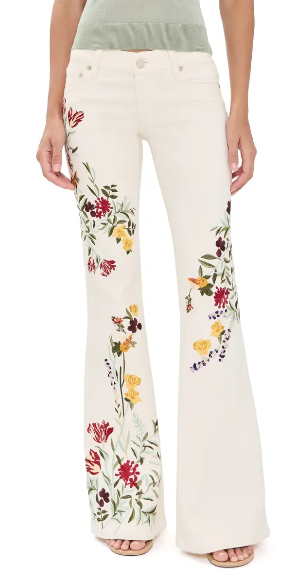Alice + Olivia Emryn Embroidered Jeans | Image 1 Alice + Olivia Emryn Embroidered Jeans | Image 1