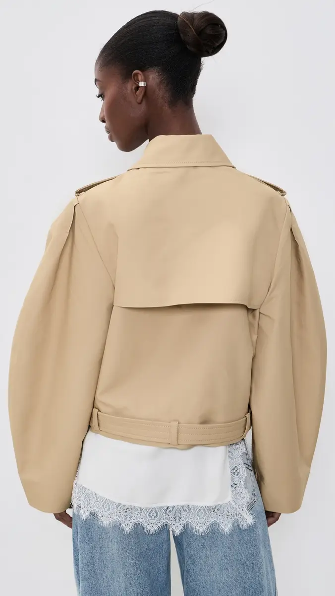 Ganni Double Cotton Belted Jacket | Thumbnail 3
