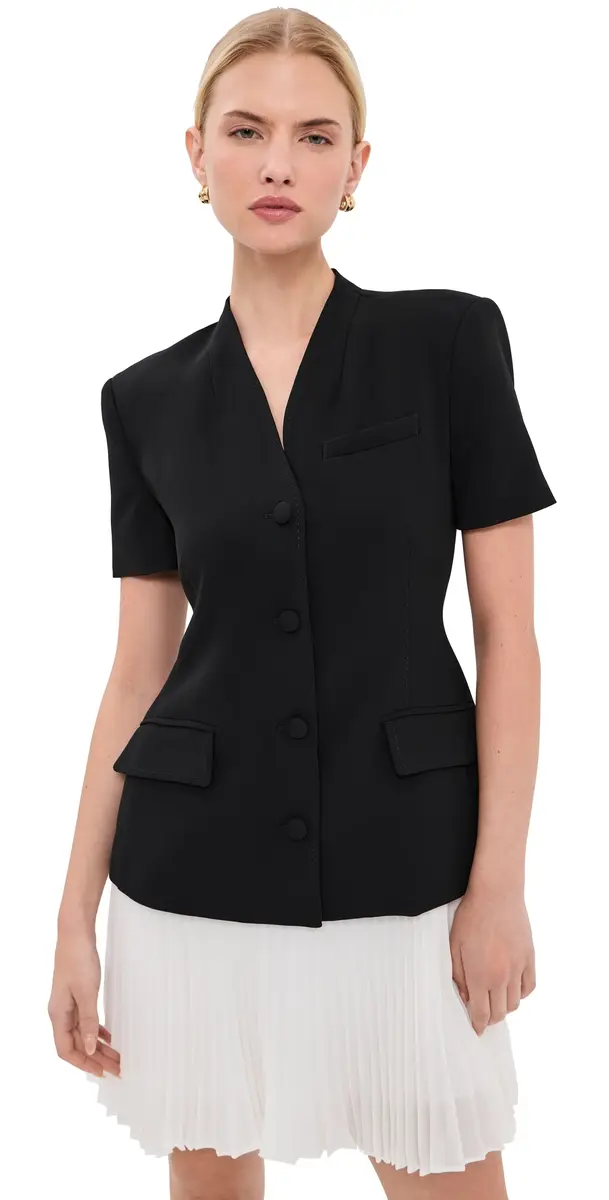 SIMKHAI Leah Short Sleeve Blazer Mini Dress Black multi | Image 1 SIMKHAI Leah Short Sleeve Blazer Mini Dress Black multi | Image 1
