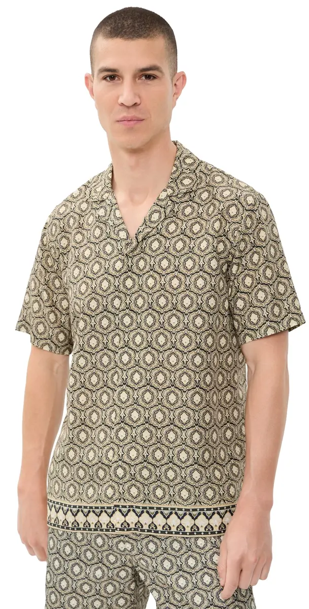 Orlebar Brown Maitan Passetto Shirt Bayleaf Green | Image 1 Orlebar Brown Maitan Passetto Shirt Bayleaf Green | Image 1