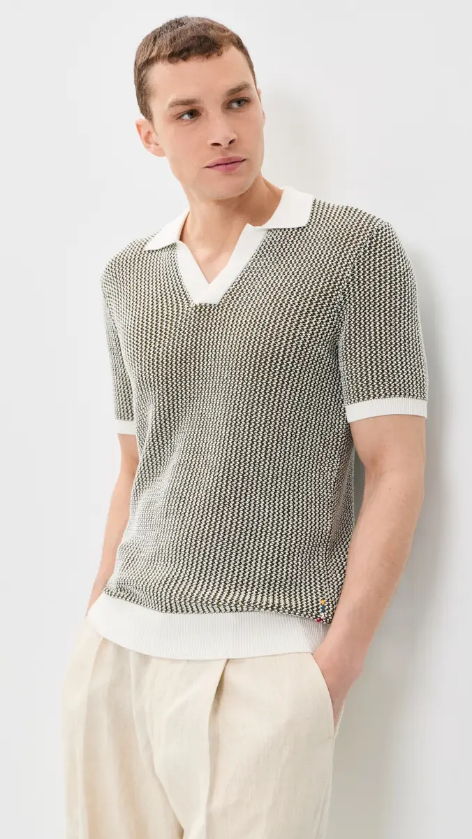 Orlebar Brown Horton Chevron Crochet Polo | Thumbnail 2 Orlebar Brown Horton Chevron Crochet Polo | Thumbnail 2
