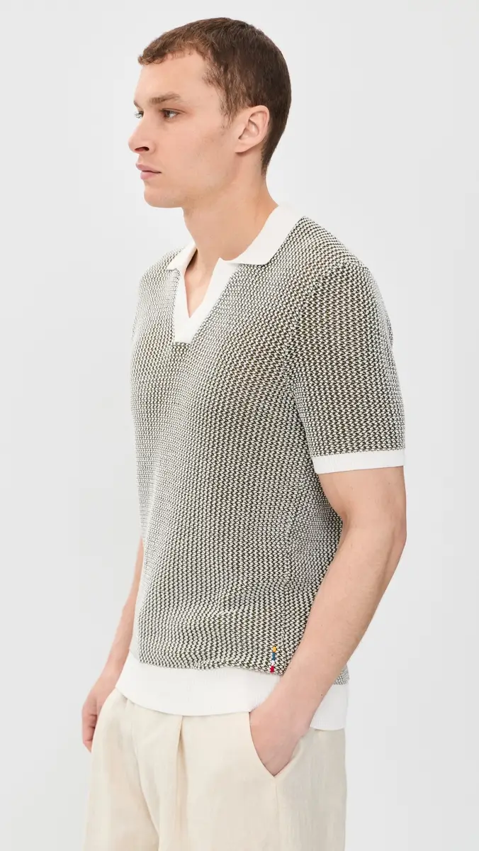 Orlebar Brown Horton Chevron Crochet Polo | Thumbnail 4 Orlebar Brown Horton Chevron Crochet Polo | Thumbnail 4