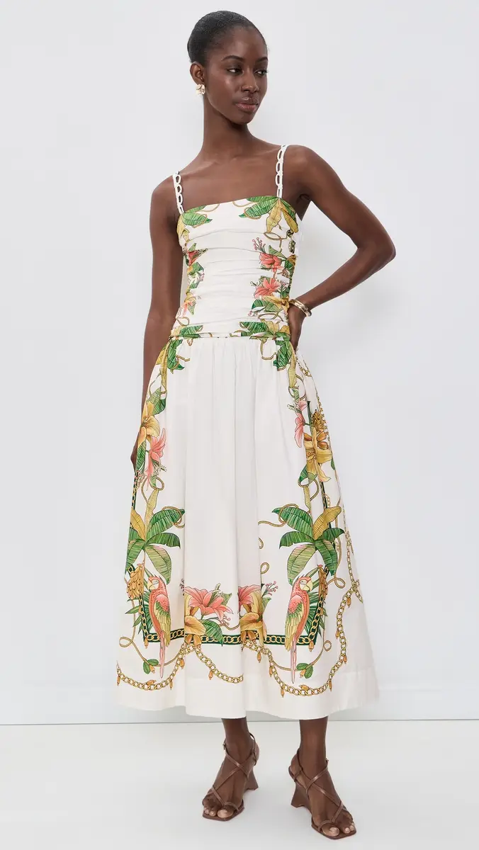 Farm Rio Tropical Royalty Midi Dress | Thumbnail 2 Farm Rio Tropical Royalty Midi Dress | Thumbnail 2