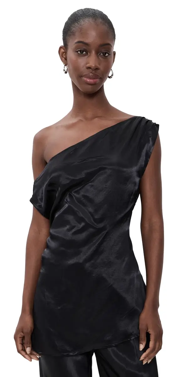 VRG GRL Camille Satin Tunic Top Black | Image 1 VRG GRL Camille Satin Tunic Top Black | Image 1