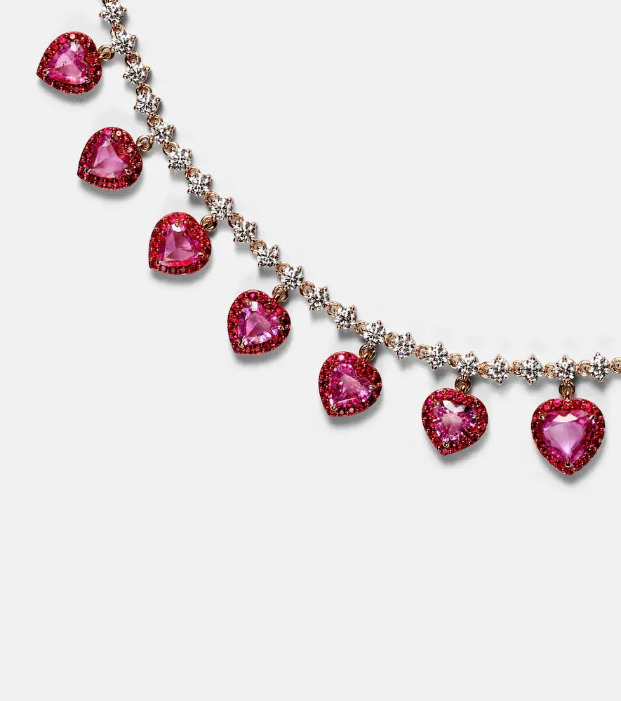 Kamyen 18kt rose gold choker with rubies and diamonds | Thumbnail 3